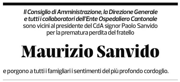 Annuncio funebre Maurizio Sanvido