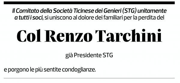 Annuncio funebre Renzo Tarchini