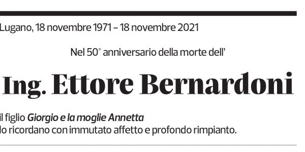 Annuncio funebre Ettore Bernardoni