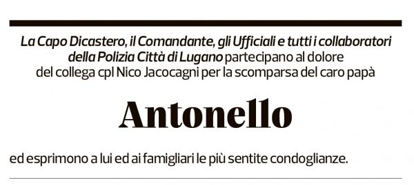 Annuncio funebre Antonello Jacocagni