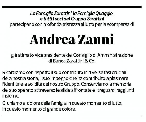 Annuncio funebre Andrea Zanni