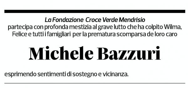 Annuncio funebre Michele Bazzuri