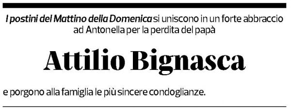Annuncio funebre Attilio Bignasca