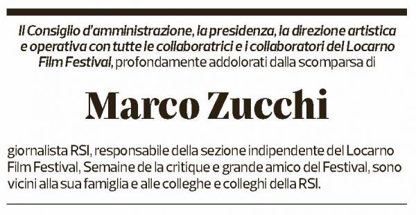 Annuncio funebre Marco Zucchi