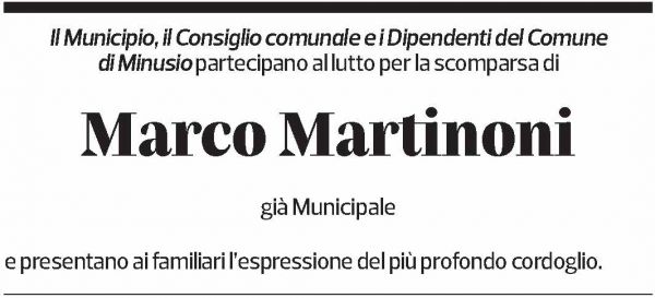 Annuncio funebre Marco Martinoni