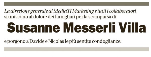 Annuncio funebre Susanne Messerli Villa