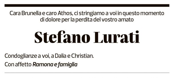 Annuncio funebre Stefano Lurati