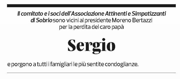 Annuncio funebre Sergio Bertazzi