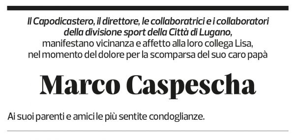 Annuncio funebre Marco Caspescha