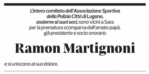 Annuncio funebre Ramon Martignoni