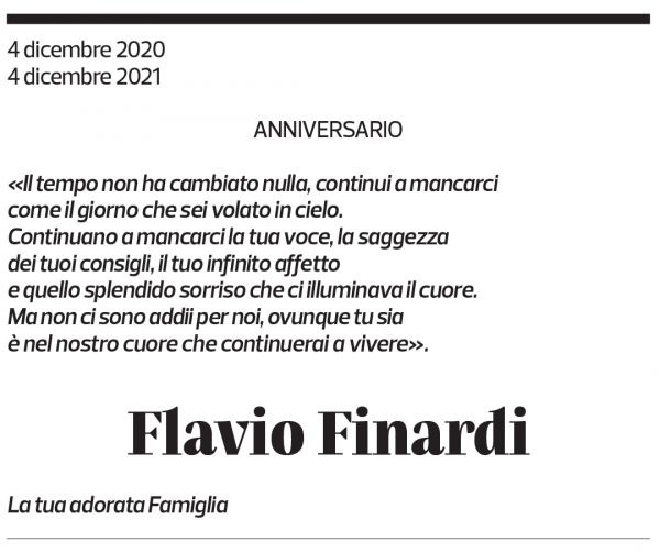 Annuncio funebre Flavio Finardi