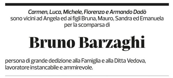 Annuncio funebre Bruno Barzaghi