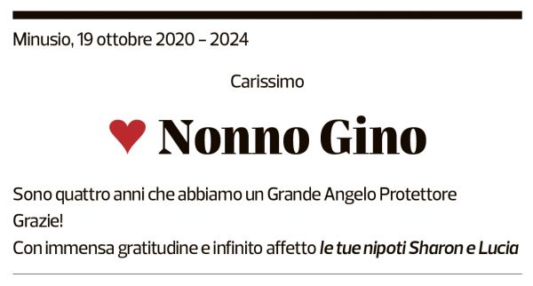 Annuncio funebre Gino Boffa