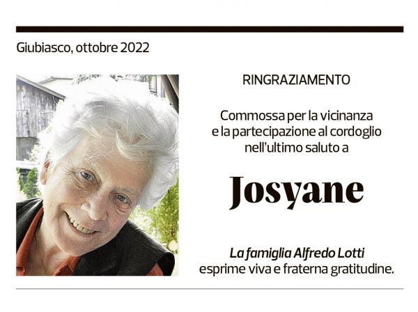 Annuncio funebre Josyane Lotti