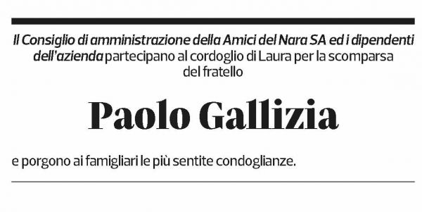 Annuncio funebre Paolo Gallizia