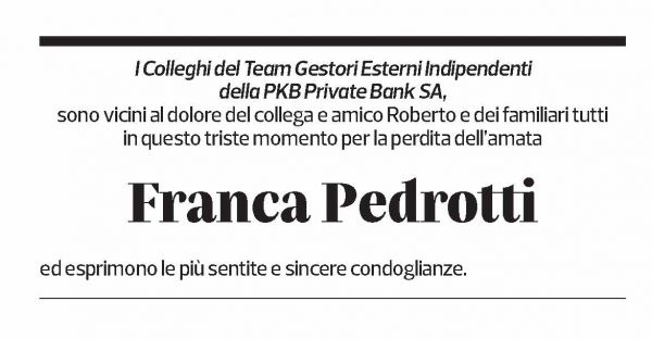 Annuncio funebre Franca Pedrotti
