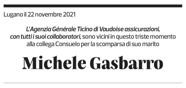 Annuncio funebre Michele Gasbarro