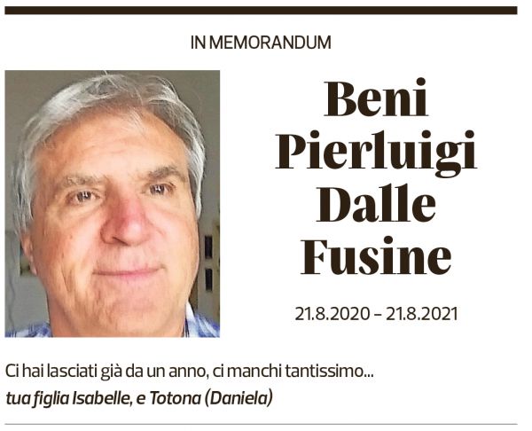 Annuncio funebre Beni Piergluigi Dalle Fusine