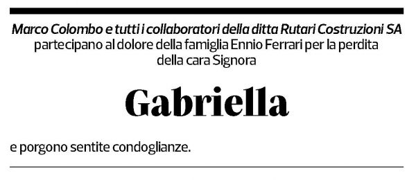 Annuncio funebre Gabriella Clelia Antonia Ferrari