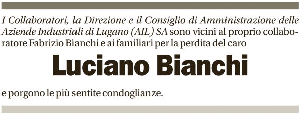 Annuncio funebre Luciano Bianchi