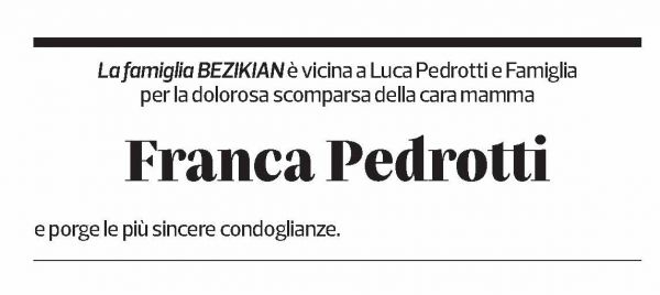 Annuncio funebre Franca Pedrotti