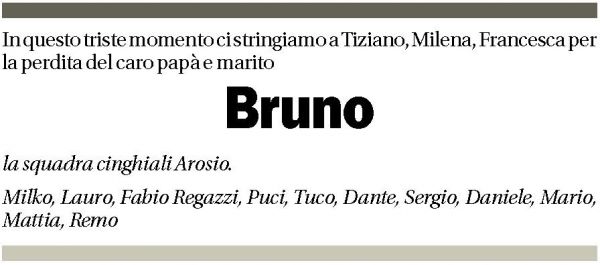 Annuncio funebre Bruno Beyeler