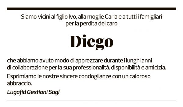 Annuncio funebre Diego Foletti