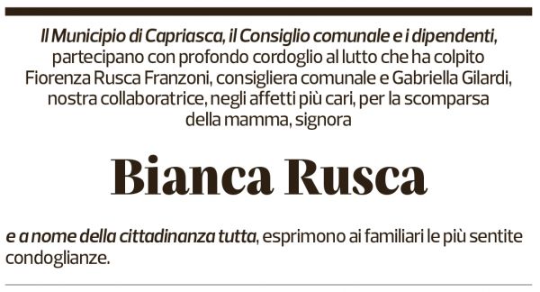 Annuncio funebre Bianca Rusca