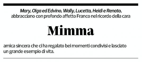 Annuncio funebre Maria Grazia Locatelli