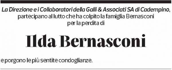 Annuncio funebre Ilda Bernasconi