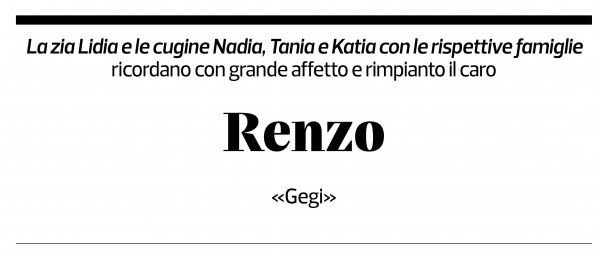 Annuncio funebre Renzo Tarchini