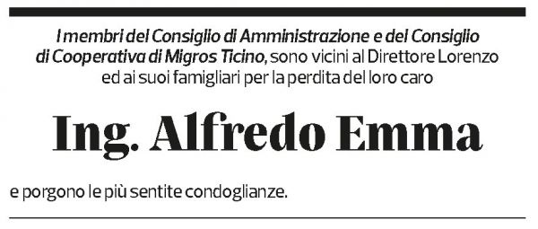 Annuncio funebre Alfredo Emma