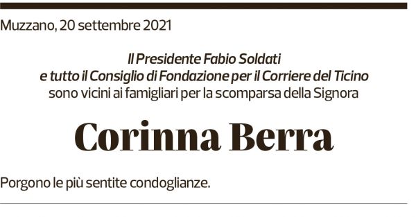 Annuncio funebre Corinna Berra