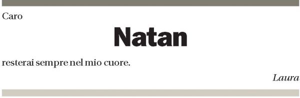 Annuncio funebre Natan Besozzi
