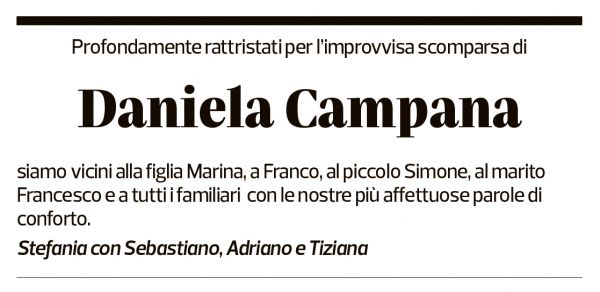 Annuncio funebre Daniela Campana