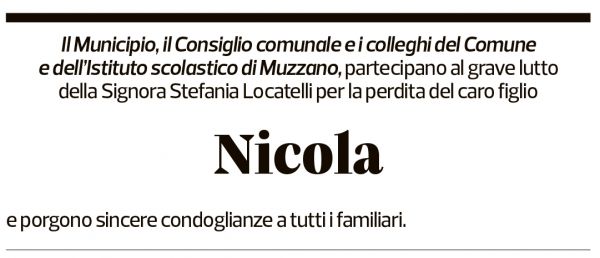 Annuncio funebre Nicola Locatelli