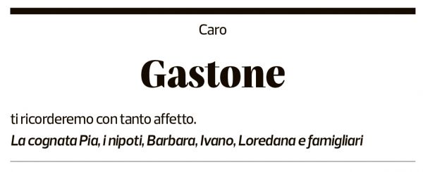 Annuncio funebre Gastone Domeniconi