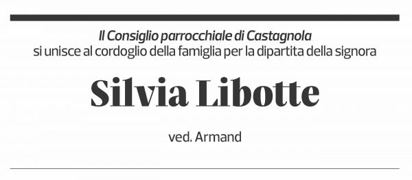 Annuncio funebre Silvia Libotte