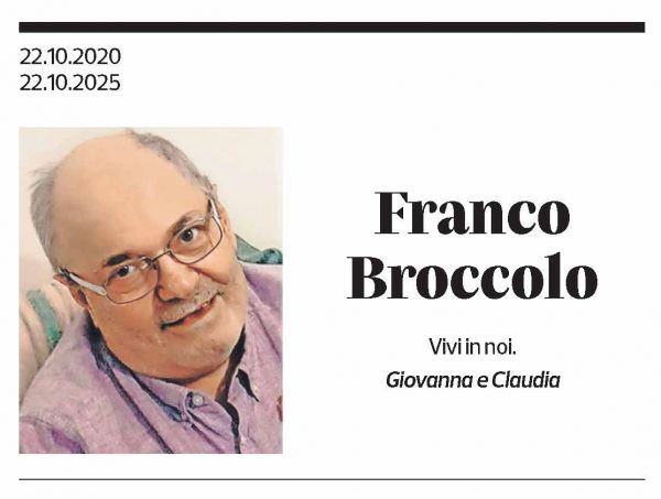 Annuncio funebre Franco Broccolo