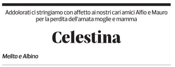 Annuncio funebre Celestina Jermini