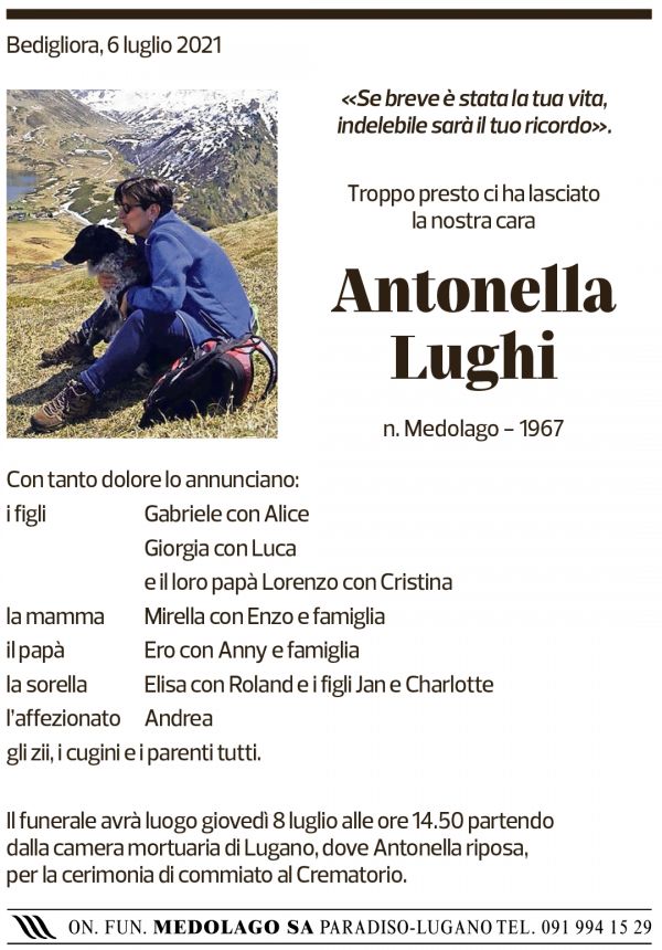 Annuncio funebre Antonella Lughi