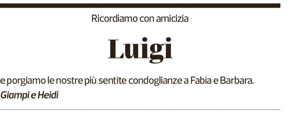 Annuncio funebre Luigi Dell'acqua