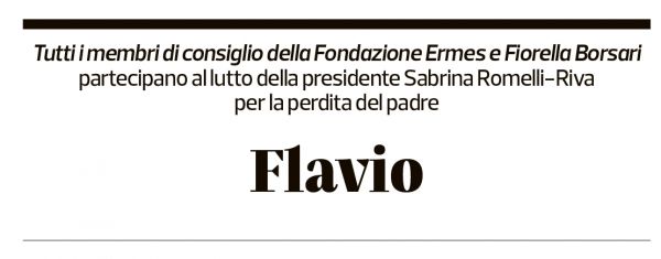 Annuncio funebre Flavio Riva