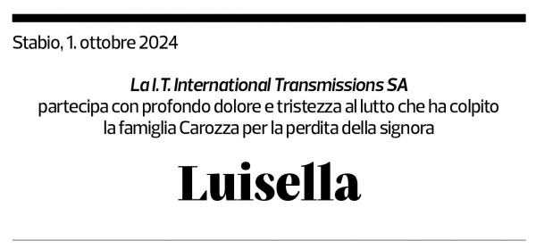 Annuncio funebre Luisella Cassani-carozza