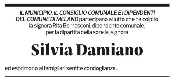 Annuncio funebre Silvia Damiano