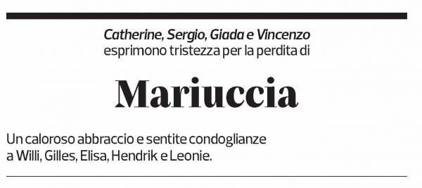 Annuncio funebre Mariuccia 