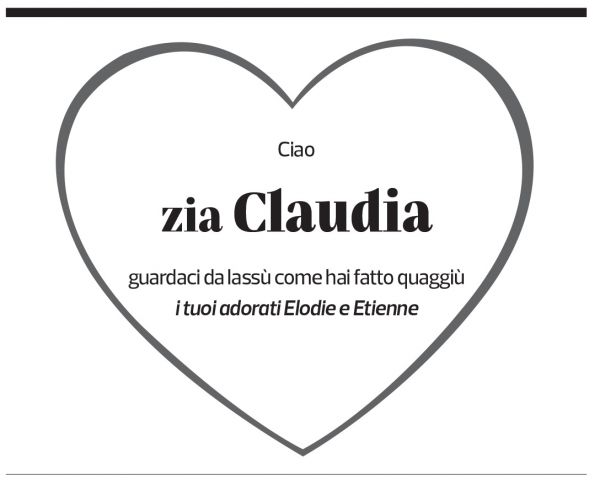 Annuncio funebre Claudia Ferrari