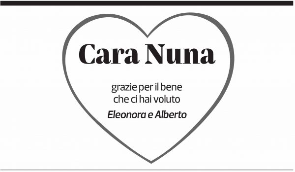 Annuncio funebre Nora Valsecchi-soldati