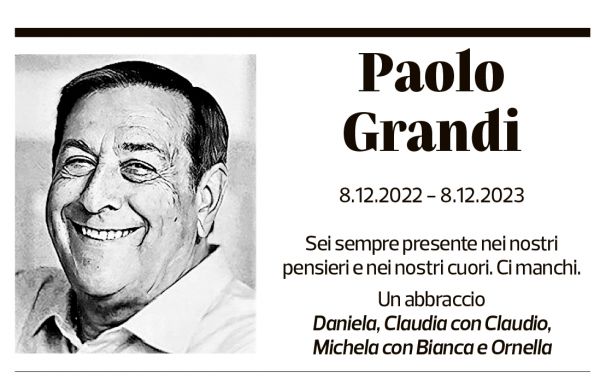 Annuncio funebre Paolo Grandi