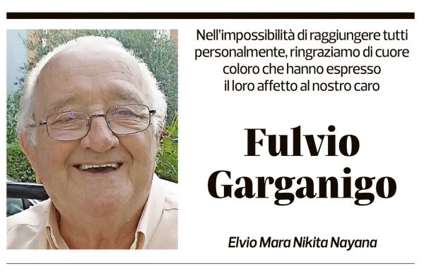 Annuncio funebre Fulvio Garganigo